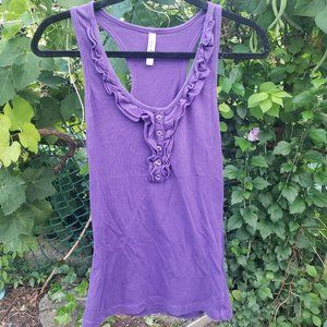 Purple Ruffled Sleeveless Top